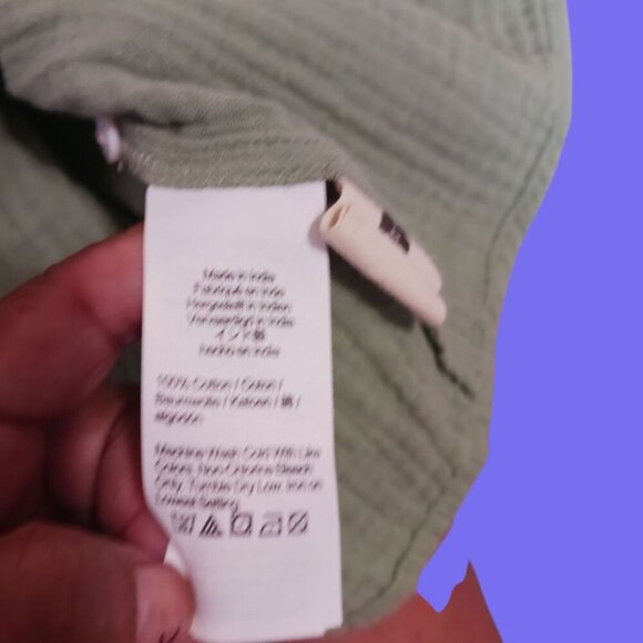 Madewell Cuff Sleeves Gauze Button-Front Tiered Mini Dress Sage Green Xsmall - Picture 7 of 13